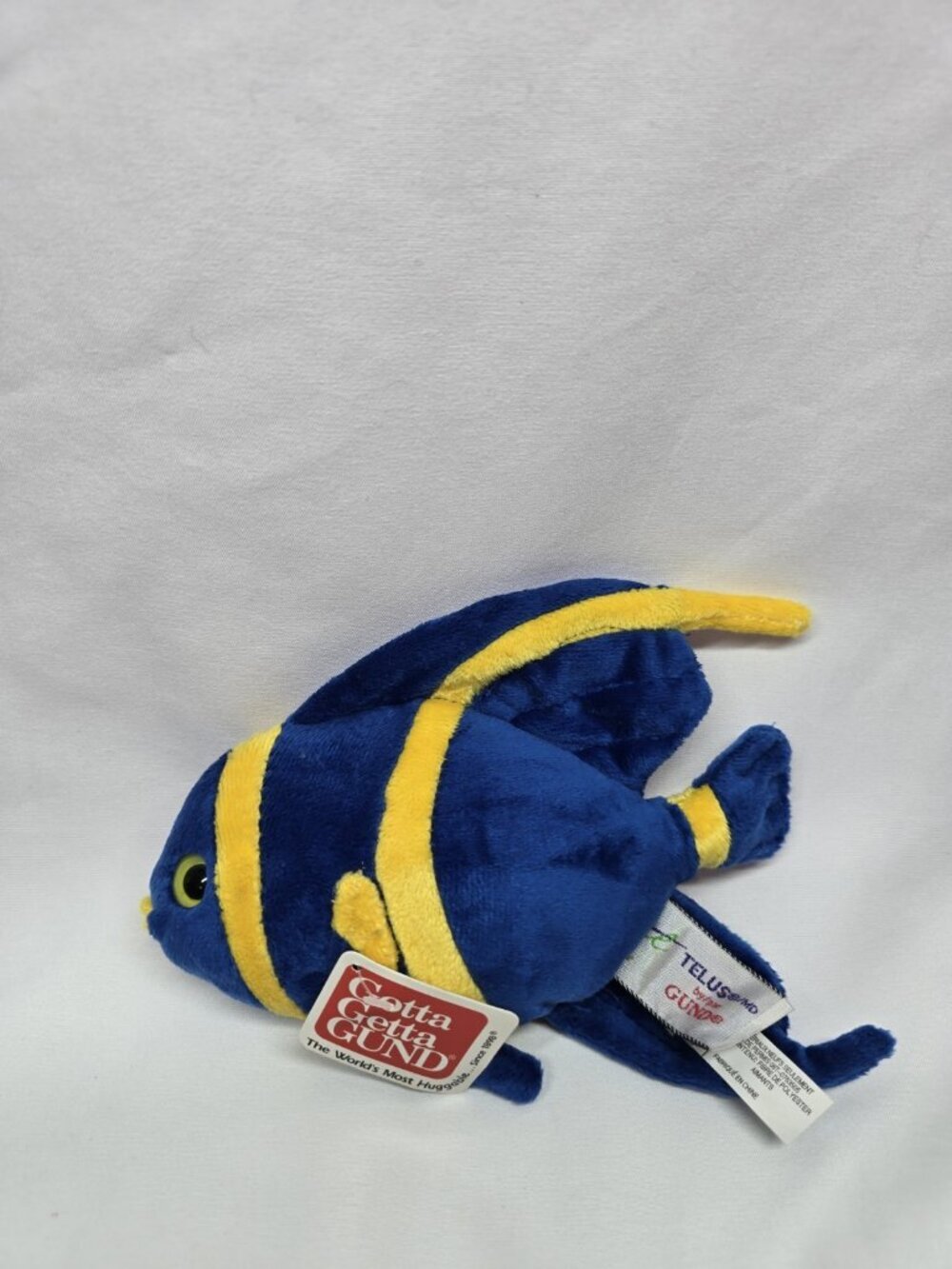 Gund Telus Brown Tropical Blue Angelfish Plush Toy Stuffed Sea Life With Tags